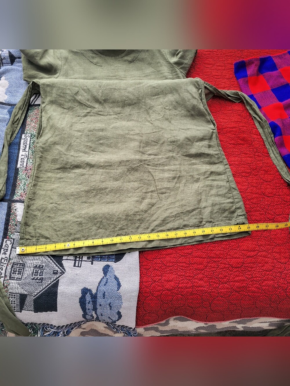 NWOT, LEN.ok Linen Khaki Green Linen Dress, Similar To Not Perfect Linen - Picture 12 of 15